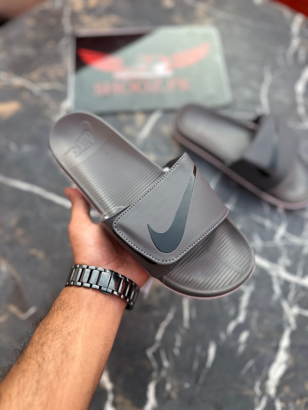 NK turbo slides (Strap)- Grey