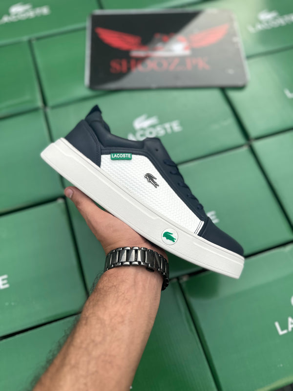 Lacosste Leather flat lace sneakers Navy duo