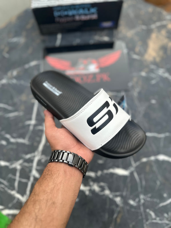 Skechers hyperburst slides Black White -S